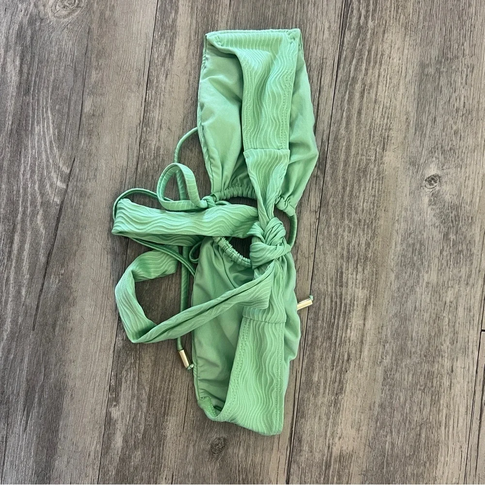 Monday Swimwear Copacabana Bandeau Top in Pistachio Wave